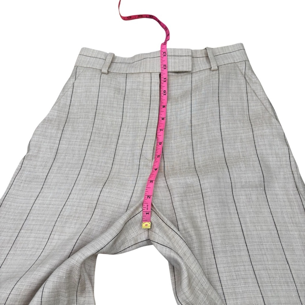 & Other Stories Wide Linen-Blend Trousers Pinstripe Tan US 4 NWT High Waist - Picture 5 of 15